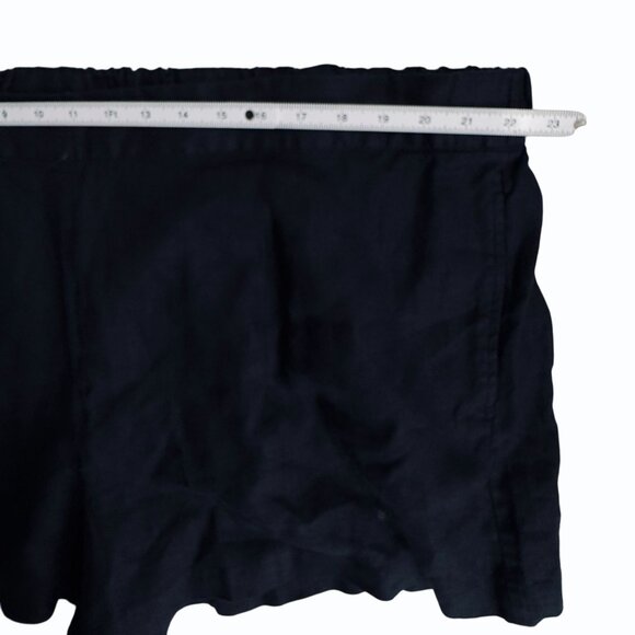 Madewell Clean Pull-On Shorts 100% Linen Black Plus Size 3X Lagenlook Beachy - Picture 7 of 12